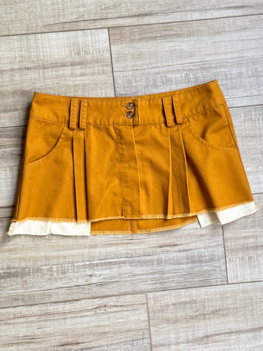 BDG Urban Outfitters Mustard Yellow Pleated Micro Mini Skirt 2017 Archive M
